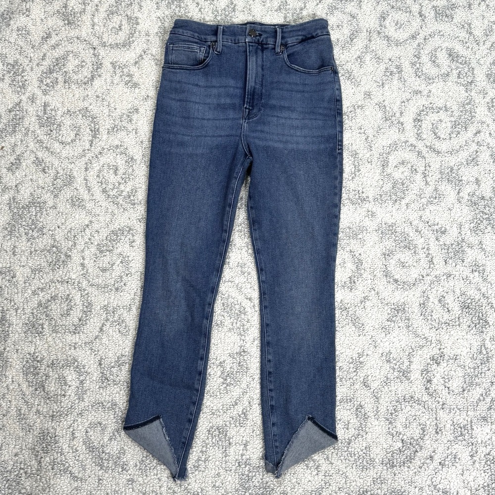 Good American Good Waist Blue Crop Jean Ankle Cropped Jeans Size 4/27